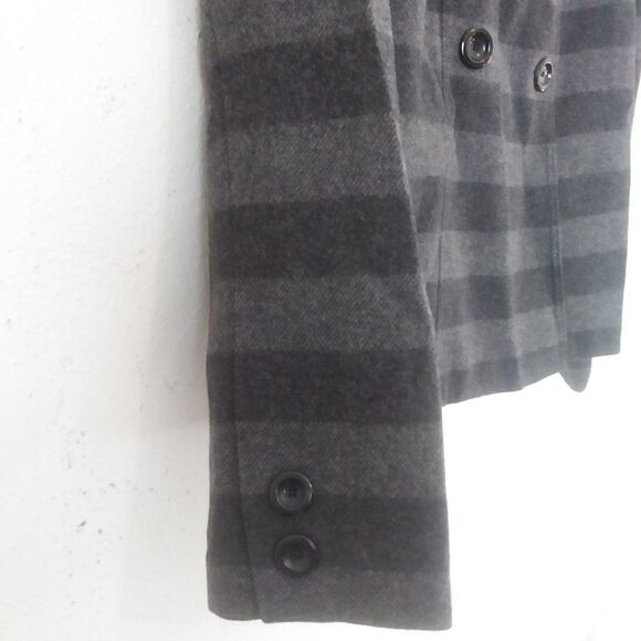 Gap Wool Blend Short Pea Coat, Grey Stripe, Med - Picture 6 of 9